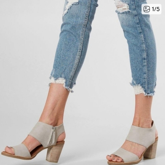 Toms Majorca Cutout Beige Suede Sandal Size 9 - Picture 1 of 8